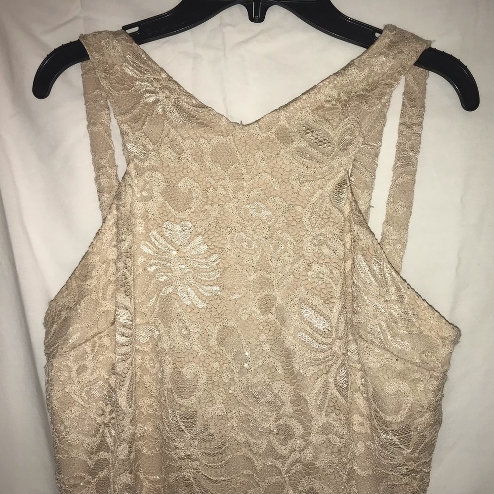 bodycon tan sparkly dress